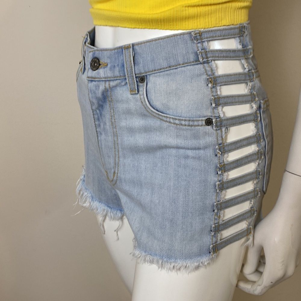 Carmar Womens Denim Cutoff Light Blue Shorts with Open Sides. Sexy Size …